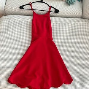 Red Lulus mini hoco dress
